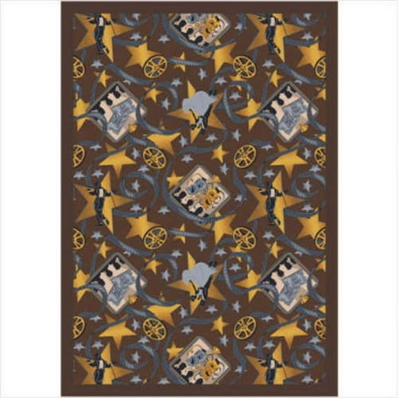 Silver Screen Chocolate 5 ft.4 in. x 7 ft.8 in.  WearOn Nylon Machine Tufted- Cut Pile Gaming and Entertainment Rug