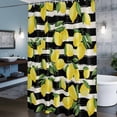 thumbnail image 6 of Yellow Lemon Shower Curtain, Summer Fruit Black White Striped Country Waterproof Shower Curtain Set with 12 Hooks Lightweight Bath Curtains Fabric Bathroom Decor 60x72 Inches, 6 of 9
