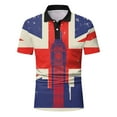 thumbnail image 3 of ZRBYWB Men's Polo Shirt Men Fashion Spring Summer Casual Short Sleeve Turndown Neck Flag Printed Shirts Top Blouse Polo Shirts For Men, 3 of 4