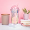 thumbnail image 2 of UWU SHOP Reusable Cup 560 ml White Crystal Dome Lid Plastic Tumbler, 2 of 5