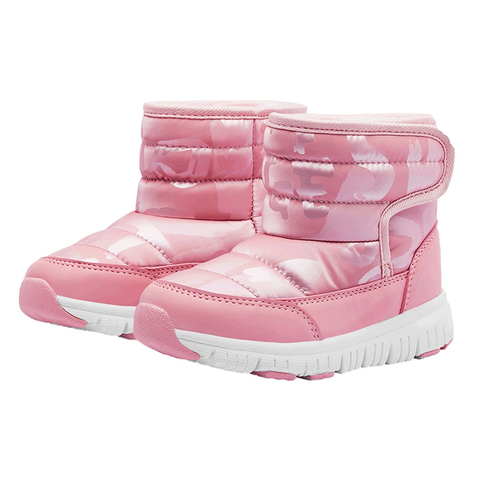 Toddler/Little Kid Girls Boys Snow Boots Baby Winter Warm Fur Lined Boots Ankle Booties Kids Flat Waterproof Shoes Size