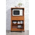 Hodedah Microwave Kitchen Cart, Cherry