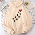 thumbnail image 2 of Nuevas sudaderas con capucha para hombres y mujeres, camisetas con estampado de corazón y huella de perro, sudaderas casuales Harajuku, suéter holgado, 2 of 5