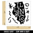 thumbnail image 2 of Illinois State with Text Swirls Self-Inking Rubber Stamp Ink Stamper - Orange Ink - Small 1 Inch, 2 of 7