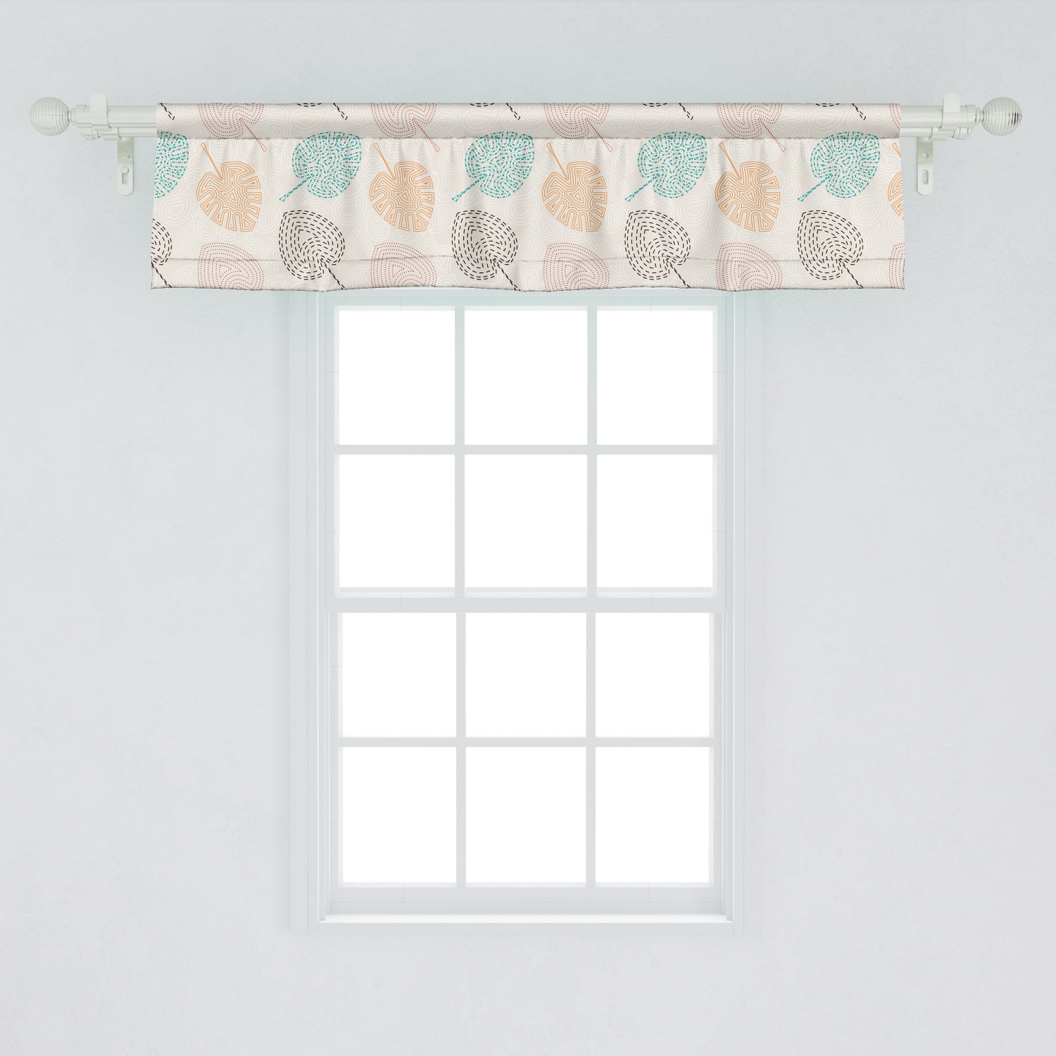 Ambesonne Leaves Window Valance, Exotic Nature Pattern with Abstract  Memphis Style Leaf Designs, Curtain Valance for Kitchen Bedroom Decor with  Rod ...