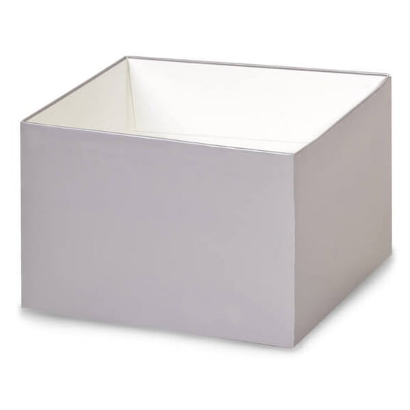 Pack of 25, Solid 6 x 6 x 4" Metallic Silver Gift & Gourmet Box Bases to Use Food Safe Barrier Like Food Grade Tissue or Cello for Food Packagings(Lids Sold Separately)