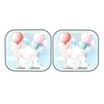 thumbnail image 7 of Bingfone Cute Elephant Bunny Flying With Balloon Print 2-Piece Sun Shade Front Windshield - Foldable Car Front Window Sunshades For Most Sedans Suv Truck - Medium, 7 of 7