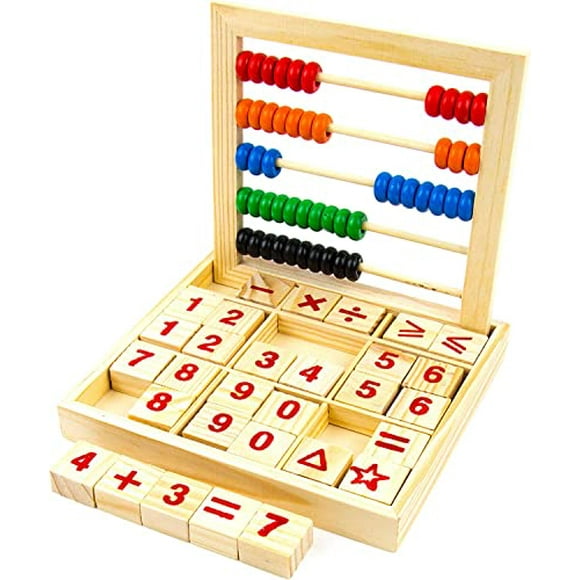 Toysery Abacus for Kids, Wooden Educational counting Toy with 50 Beads and 30 Wooden Blocks for Boys and girls Ages 3 Years and Above