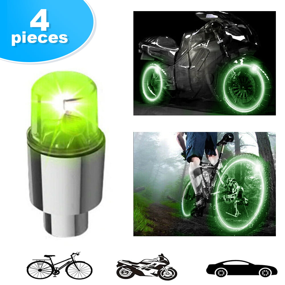 2pcs Valve Stem 5 LED Wheel Lights Bike Bicycle Motorcycle Tire Cap Valve Lamp 