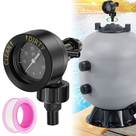 

Ikoopy Steel Air Gauge Release Valve Anti Fog Pool Filter Relief Valve Easy to Install Air Gauge Release Port Assembly for Pool Filter