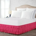 thumbnail image 1 of Multi Ruffled Bed Skirt Hot Pink Three Quarter Size 23 Inch Tailored Drop, Soft Double Brushed Hotel Quality Microfiber Bed Skirt Luxury, Easy to Care Wrinkle & Fade Resistance, 1 of 3