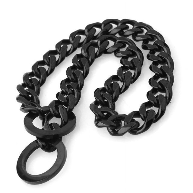 Gold Dog Collar Chain with Steel Buckle Width Stainless Steel Cuban Link Slip Chain Training Collar Necklace for Large(Gold 30”)
