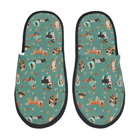 

Disketp Veterinary Clinics Fuzzy House Memory Foam Slippers Furry Fur Lined Bedroom Shoes Cozy Indoor-Medium