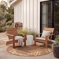thumbnail image 3 of SAFAVIEH Courtyard Christian Floral Indoor/Outdoor Area Rug, 5'3" x 5'3" Round, Natural Brown/Terracotta, 3 of 10