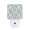 thumbnail image 1 of Fotbe Vintage Blue Floral Luz Nocturna LED, Luz de Noche con Sensor de Luz Natural de Anochecer a Amanecer, Se Enchufa a la Pared, Blanco Cálido 0.5W-US, 1 of 7