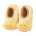 thumbnail image 4 of Miluxas Baby Booties Cozy Fleece Slippers Soft Baby Shoes with Gripper Soles, Winter Warm Infant Newborn Crib Sock Shoes First Walkers Yellow XS(XS), 4 of 4