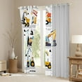 thumbnail image 3 of jejeloiu Modern Bulldozer Crane Black Out Curtains,Construction Vehicles Excavator Curtains Pack of 2 (42x63 Each),Gray White Yellow Bedroom Curtains For Boys Teens,Microfiber Bedroom Decor, 3 of 6