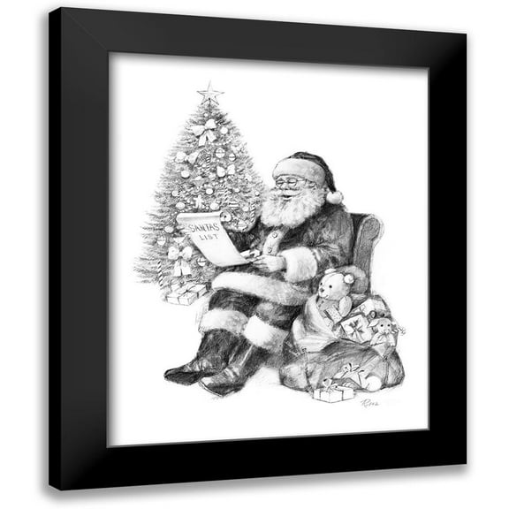 Manning, Ruane 12x14 Black Modern Framed Museum Art Print Titled - Santas List