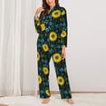 thumbnail image 2 of Fotbe Sunflowers And Blue Flower Conjunto de Pijama de Manga Larga para Mujer con Estampado, Ropa de Dormir de 2 Piezas, Conjunto de Casa Suave y Cómodo con Bolsillos-Large, 2 of 7