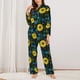 thumbnail image 2 of Balery Sunflowers And Blue Flower Conjunto de Pijama con Estampado para Mujer, Conjunto de Dos Piezas con Manga Larga, Ropa de Dormir Suave con Bolsillos, Pijamas Cómodos-X-Large, 2 of 7