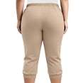 thumbnail image 5 of Plus Size Capri Leggings for Women with Pockets Elastic Waist & Bottom Soft High Waist Casual Summer Capris (3XL, Beige), 5 of 8