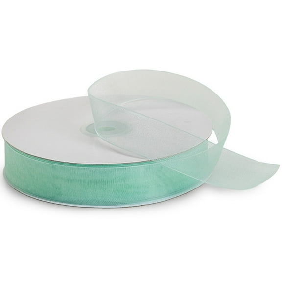 5/8" Wide Mint Green Sheer Organza Ribbon - 25 Yards