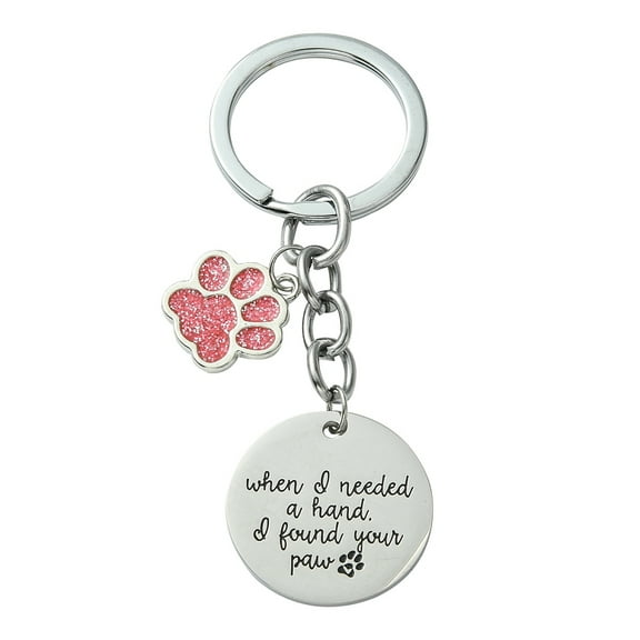 10pc Alloy Enamel Keychain Paw Print Platinum 7.8cm