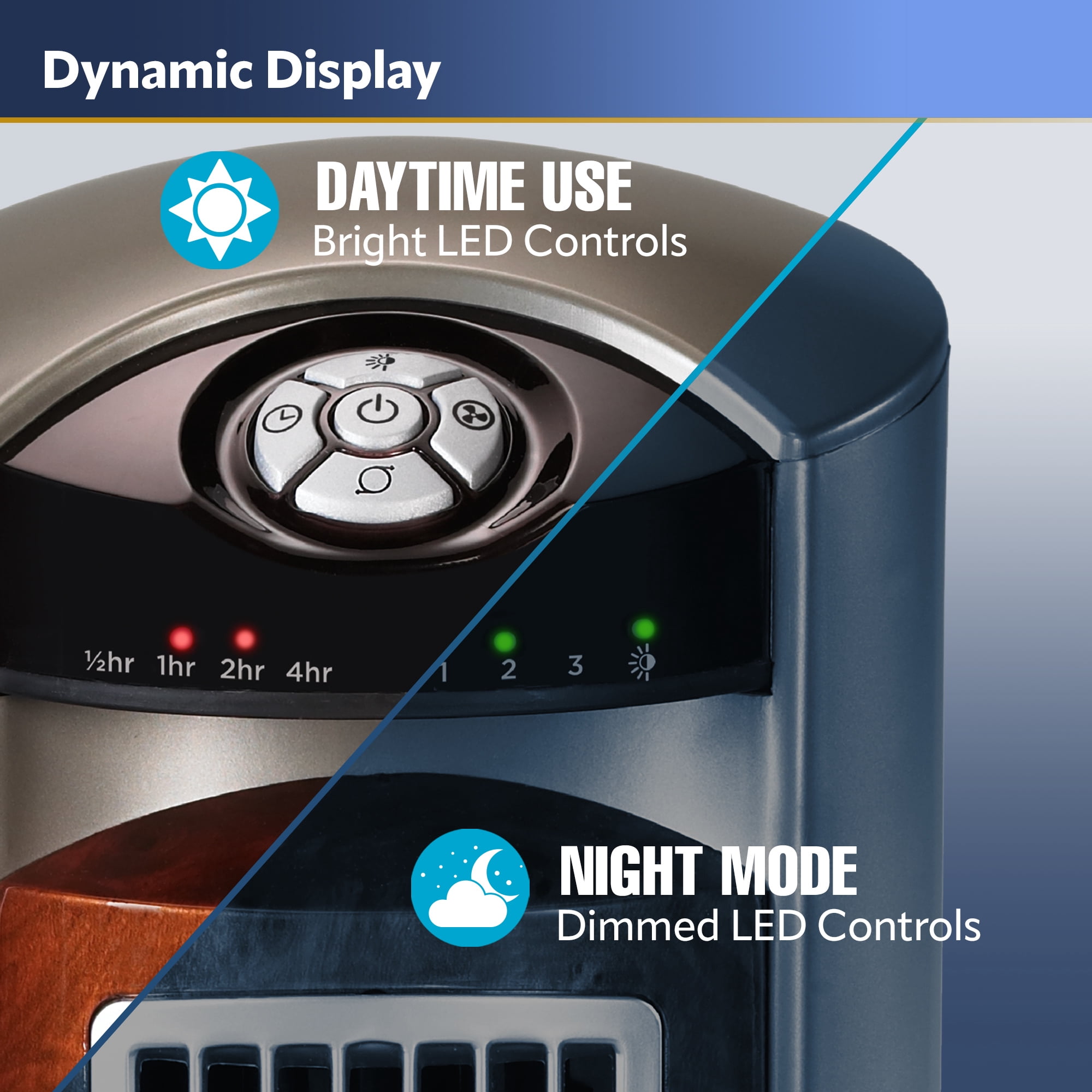Lasko 42 Wind Curve Oscillating Tower Fan with Nighttime Setting and  Remote, T42954, Gray/Woodgrain - Walmart.com