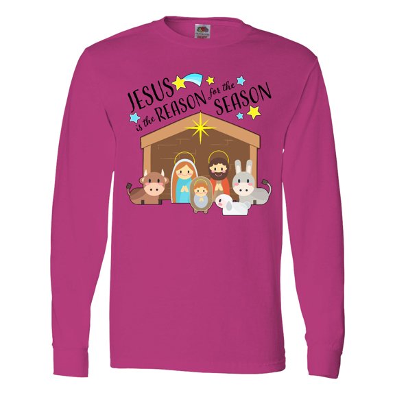 Inktastic Jesus is the Reason for the Season Christmas Nativity Long Sleeve T-Shirt