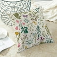 thumbnail image 4 of Spring Pillow Covers 20 x 20 Inch Set of 2 Vintage Sage Green Teal Wild Flowers Decor Throw Pillows Leaves Plant Outdoor Farmhouse Decorative Cushion Cases for Couch Bed Sofa Decoration, 4 of 6