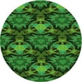 thumbnail image 1 of Ahgly Company Machine Washable Indoor Round Transitional Dark Forest Green Area Rugs, 6' Round, 1 of 7