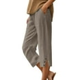 thumbnail image 2 of Capri Pants for Women 2025 Solid Color Lightweight Casual Loose Beach Capris with Pockets Womens Cropped Pants, 2 of 5
