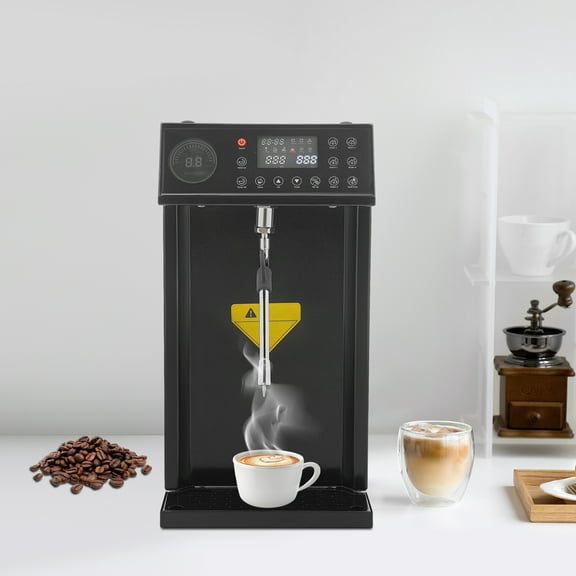 1300W Steam Milk Frother, Milk Steamer Machine, Steam Milk Foam Machine Black