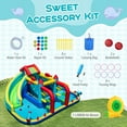 thumbnail image 4 of Patiojoy Inflatable Double Water Slide Park Giant Bouncy Castle w/ Obstacle Course 680W Blower Included, 4 of 9