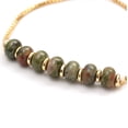 thumbnail image 3 of Gempires Unakite Rondelle Bolo Beads Bracelet, Colorful Crystal Bracelets for Girls, 14k Gold Plated, 8 inches Adjustable Chain (Quartz), 3 of 8