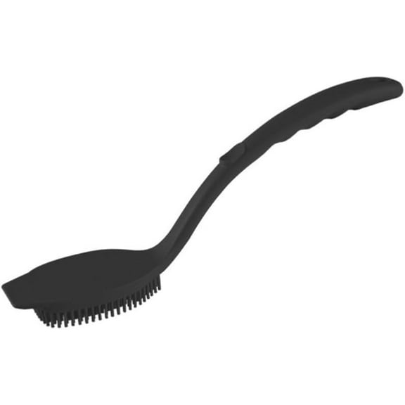 ABCISI Silicone Pot Scrubber - Long Handle Dish Brush for Pans, Pots, Sink, Bottle Washing - Black