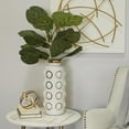 thumbnail image 2 of CosmoLiving by Cosmopolitan 16" White Ceramic Vase with Gold Circle Accents, 2 of 8