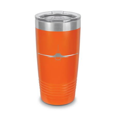 

F-16 Fighting Falcon Tumbler 20 oz - Laser Engraved w/ Clear Lid - Polar Camel - Stainless Steel - Vacuum Insulated - Double Walled - Travel Mug - f16 fighter aircraft