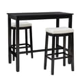 thumbnail image 2 of Contemporary Home Living 3-Piece Bar Table and Stool Set- 47.25" - Black and White, 2 of 9