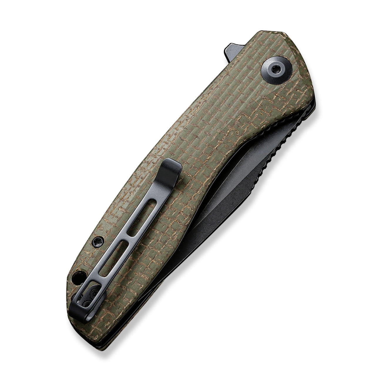 CIVIVI Baklash Pocket Knife 3.5" 9Cr18MoV Blade Coarse Green Micarta Handle C801K