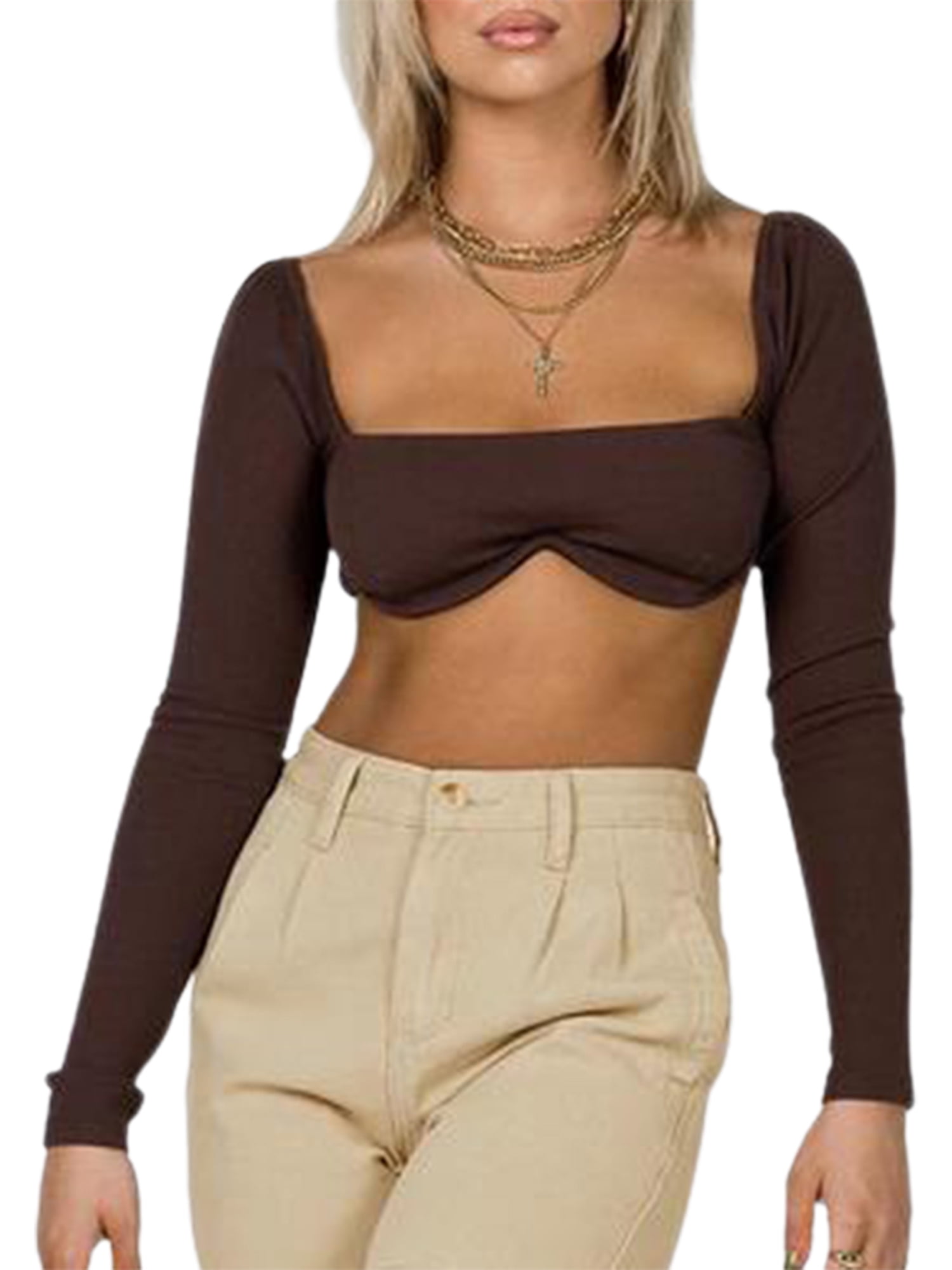 Women Casual Short Sleeve Blouse T-Shirt Bodycon Gym Yoga Sports Crop Tank Top 