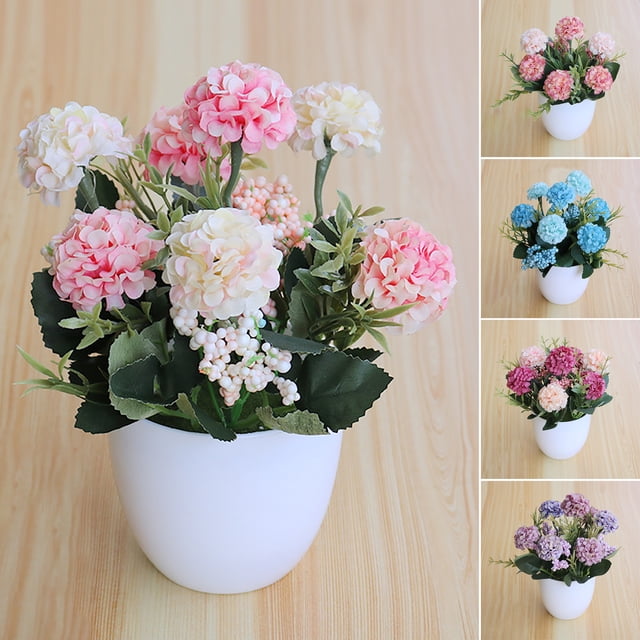1Pc Artificial Potted Plant Easy to Maintain Smooth Edge Plastic Photography Props Fake Flower for Office