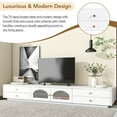 thumbnail image 5 of Kidkapers TV Console: 86" Entertainment Center, Fluted Glass Doors, for TVs Up to 90", White Stand with Generous Storage, 5 of 5