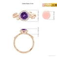 thumbnail image 5 of ANGARA Natural 0.8 Ct. Amethyst with Diamond Halo Ring in 14K Rose Gold for Women (Ring Size: 12), 5 of 10
