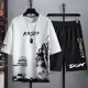 thumbnail image 3 of Conjuntos de pantalones de corte regular de primera calidad Pantalones deportivos Ropa para hombre Trajes deportivos con alfabeto Chándal gris Camiseta gráfica Sudadera para hombre Elegante, 3 of 5