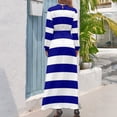 thumbnail image 3 of Vestido largo de rayas horizontales azules y blancas, vestido de fiesta, vestido de fiesta de estilo coreano, vestidos de mujer para verano 2024, 3 of 5