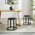 thumbnail image 2 of Walker Edison 18" Metal and Wood Round Kitchen Stool - Black, 2 of 11