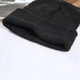 thumbnail image 3 of Sombrero frío negro de 3 piezas con parte superior redonda, sombrero de ala de punto, sombrero de poliéster con placa ligera de invierno para hombre, 3 of 5