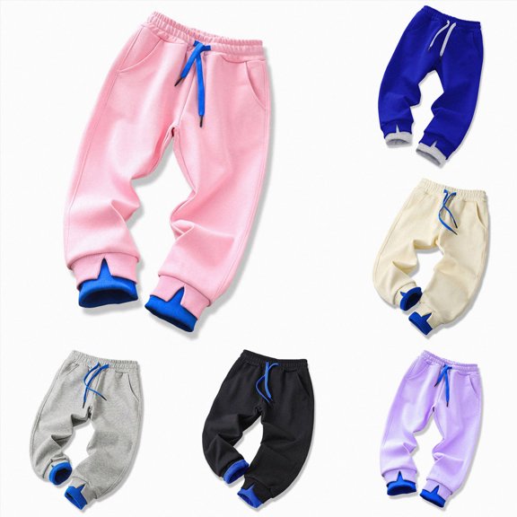 Child Boys Baggy Sweatpants Athletic Pants 3-12 Years Kids Elastic Waist Straight Leg Jogger Pants with Drawting Fall Winter Kids Size 4-5 Years