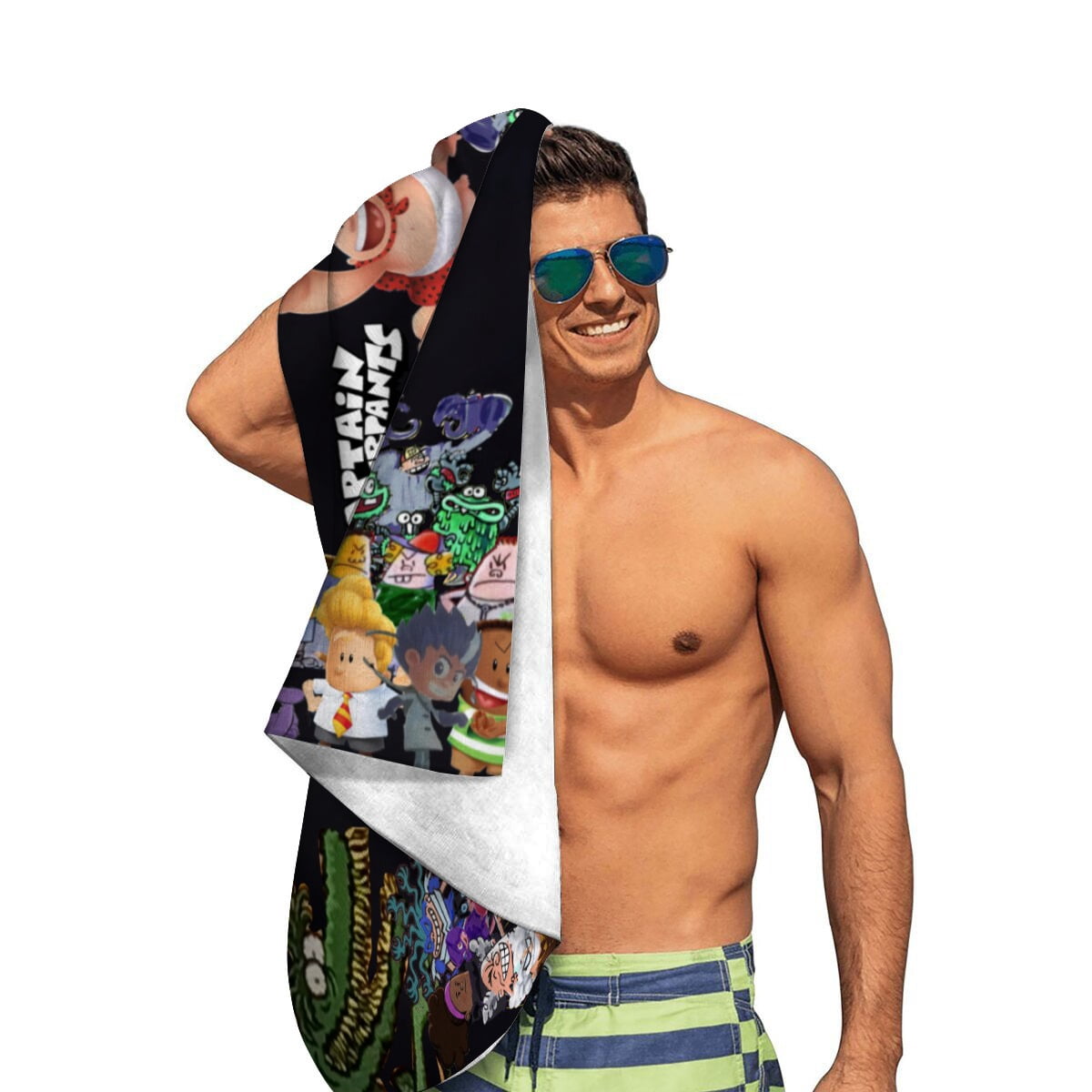 Super Hero Captain Underpants Gifts Beach Towel for Women Girl Birthday Inspired Fan Bath Outdoor Music Lover